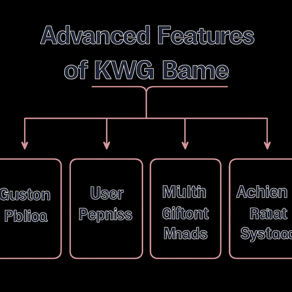 An educational diagram illustrating the advanced features of KWG Game.