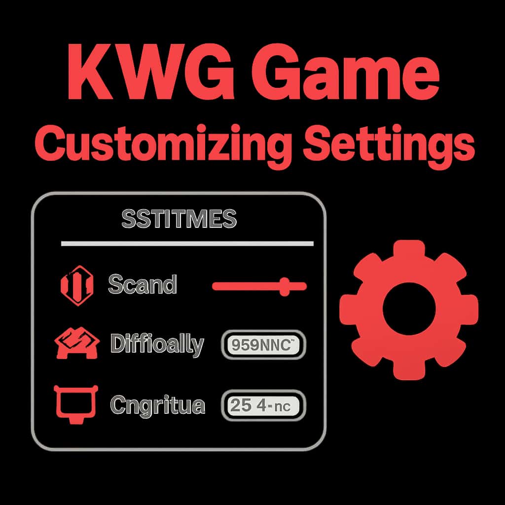 A diagram showcasing different customization options for the KWG Game.