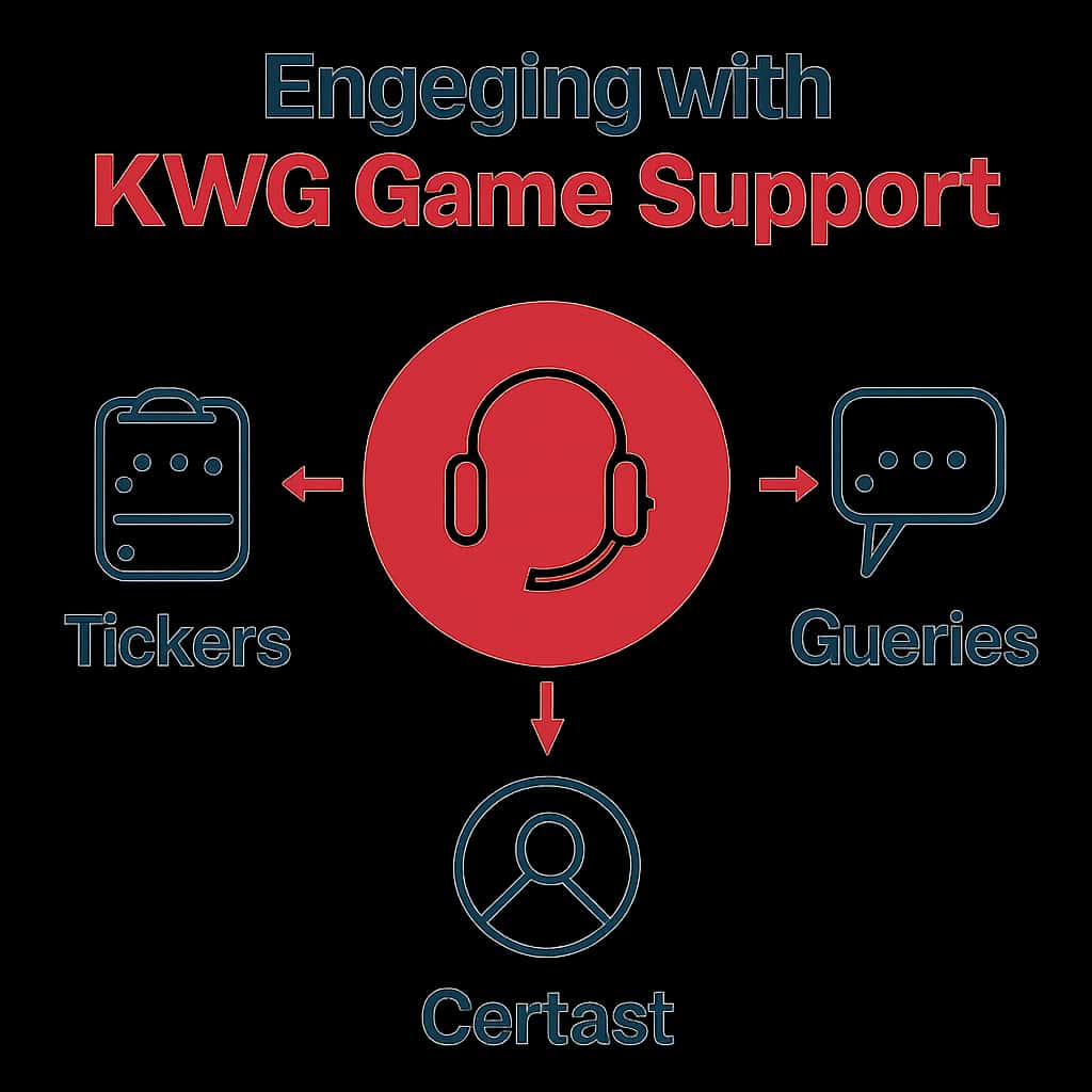 Diagram illustrating KWG Game support processes.