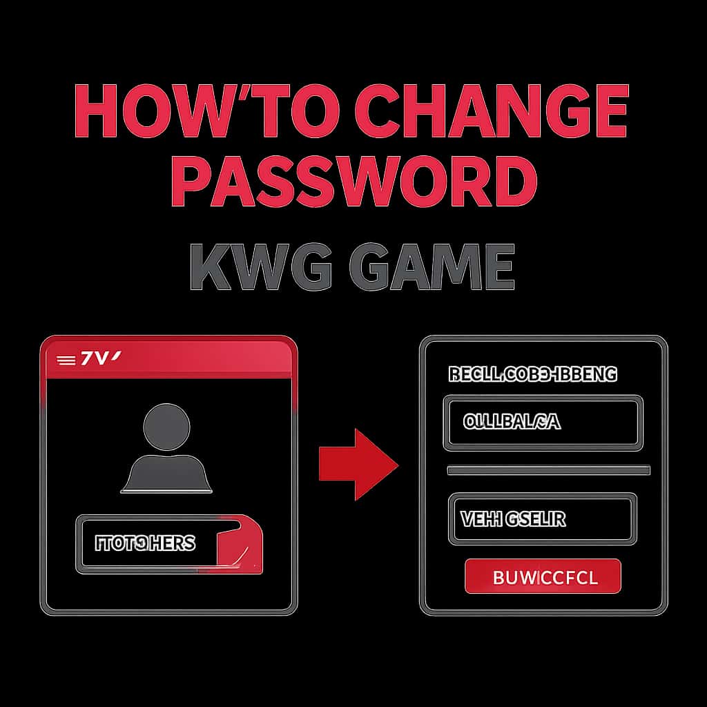 An educational diagram detailing the steps to change a KWG Game password.