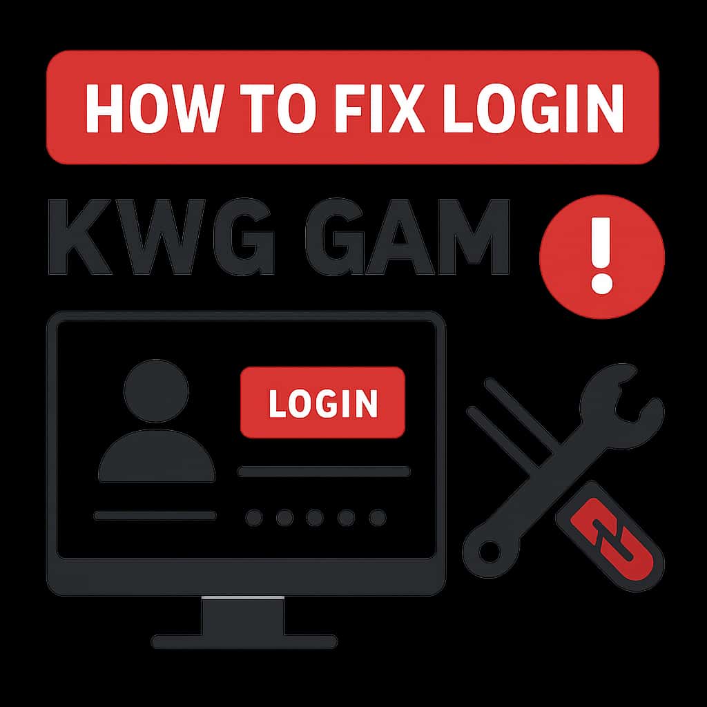 An illustration explaining how to troubleshoot login issues in the KWG Game.