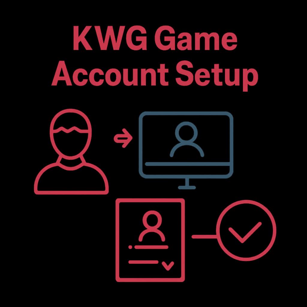 An educational diagram depicting the account setup steps for KWG Game.