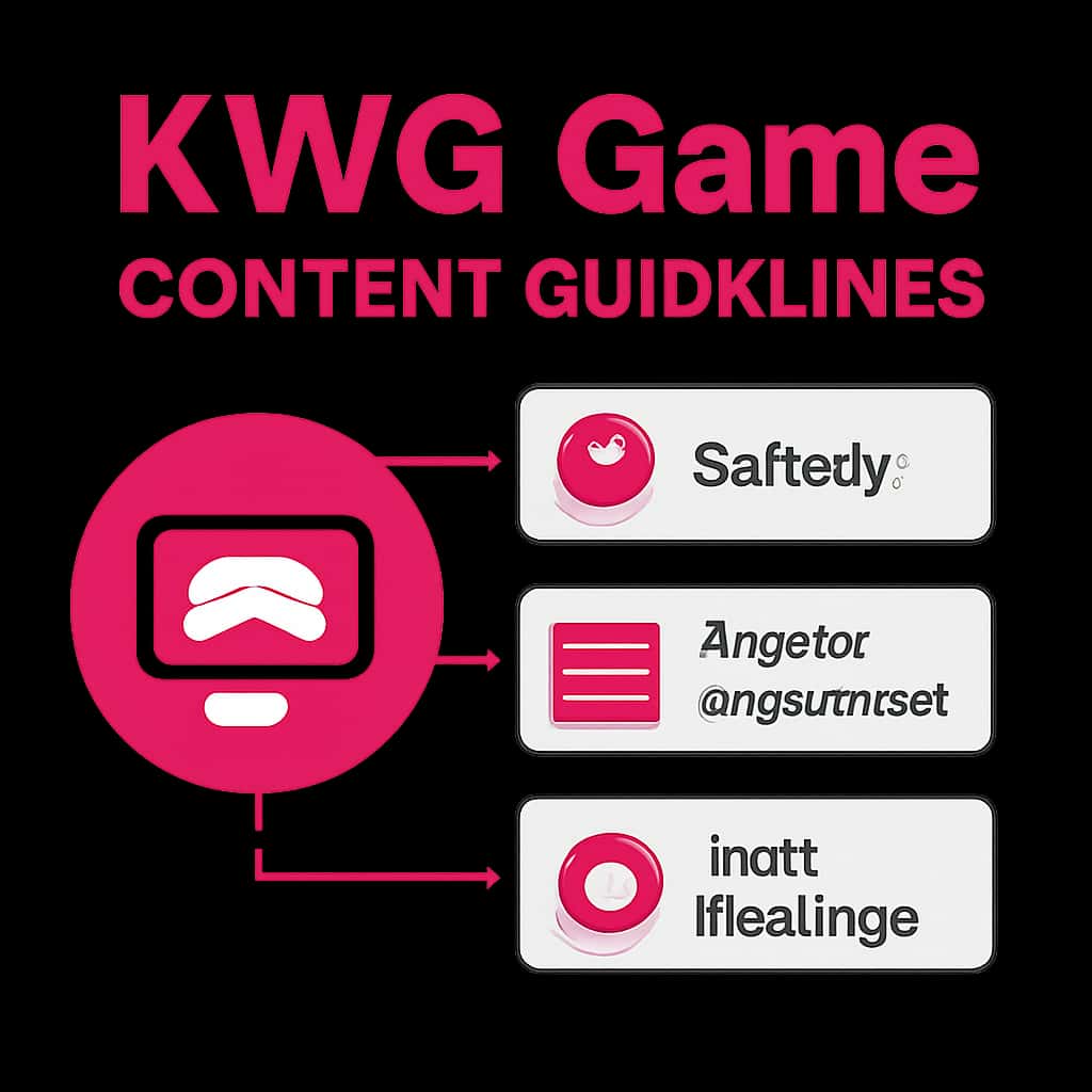 An educational diagram depicting key aspects of KWG Game Content Guidelines.