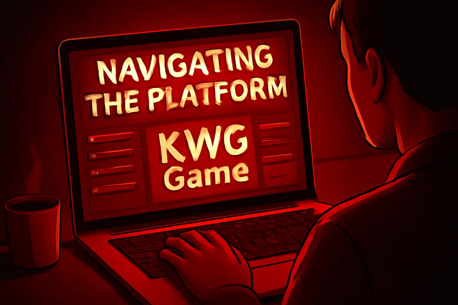 An informational scene depicting the navigation of the KWG Game Platform.