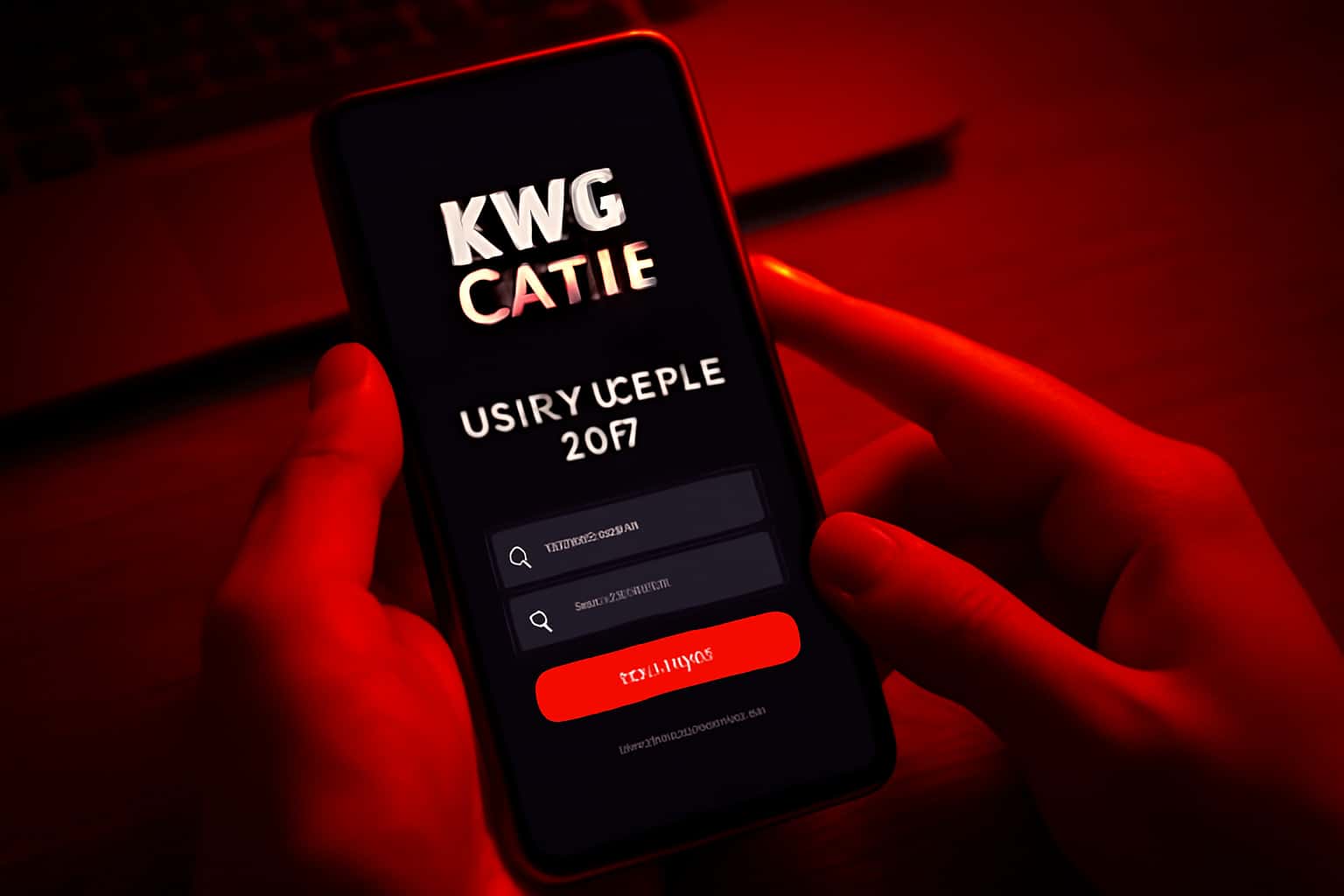 Informational scene showcasing the KWG Game Mobile App.